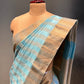 SKY BLUE COLOUR MAHESHWARI SILK SAREE