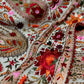 IVORY COLOUR PURE GEORGETTE HAND EMBROIDERED STOLE EMBELLISHED WITH CUTDANA & RESHAM EMBROIDERY - Kothari Sons