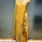 YELLOW COLOUR CREPE JACQUARD SILK EMBROIDERED SAREE EMBELLISHED WITH SEQUINS & CUTDANA WORK