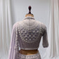 LILAC COLOR, GEORGETTE READYMADE LEHENGA WITH HIGH NECK CROP TOP & GEORGETTE DUPATTA EMBELLISHED WITH BEADS, SEQUINS EMBROIDERY