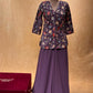 PURPLE COLOUR GEORGETTE INDOWESTERN PALAZZO PANT WITH EMBROIDERED JACKET EMBELLISHED WITH RESHAM EMBROIDERY