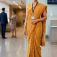 YELLOW COLOUR PRINTED SYNTHETIC SAREE WITH UNSTITCHED BLOUSE FOR DRESS CODE