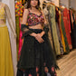 GREY COLOUR LEHENGA WITH EMBROIDERED CROP TOP BLOUSE & NET DUPATTA EMBELLISHED WITH CUTDANA & SEQUINS WORK