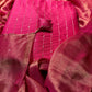 FUCHSIA CHANDERI SILK UNSTITCHED SUIT WITH ANCHORING AND SEQUINS WORK & TISSUE DRILL DUPATTA