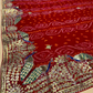RED PURE OJARIYA BANDHANI SAREE WITH GOTA PATTI AND ZARDOZI EMBROIDERED BORDER