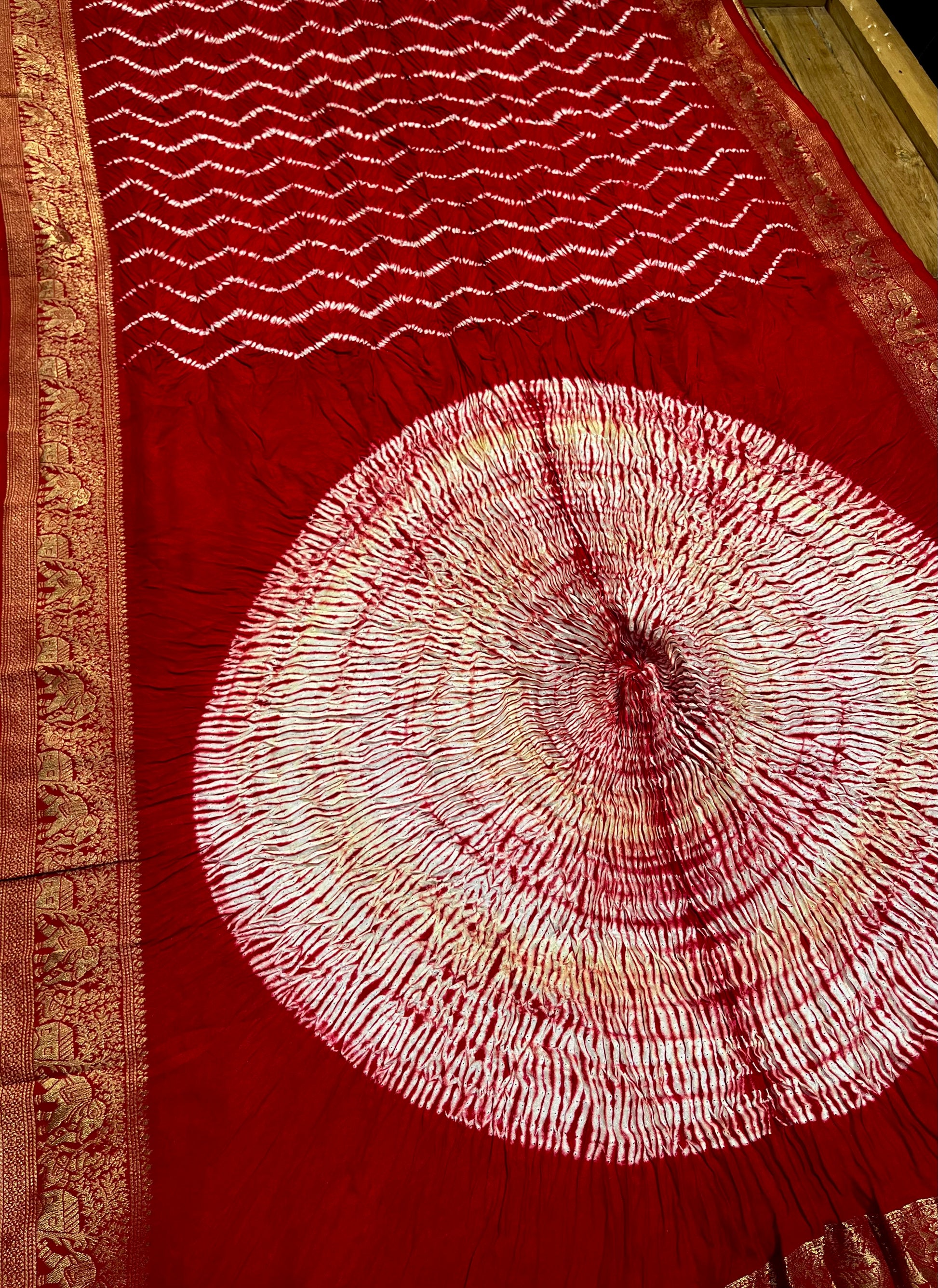 RED COLOUR ART DOLA SILK SAREE WITH ZARI BORDER & PALLA - Kothari Sons