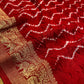 RED COLOUR ART DOLA SILK SAREE WITH ZARI BORDER & PALLA - Kothari Sons