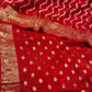 RED COLOUR ART DOLA SILK SAREE WITH ZARI BORDER & PALLA - Kothari Sons
