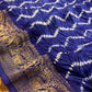 BLUE COLOUR ART DOLA SILK SAREE WITH ZARI BORDER & PALLA - Kothari Sons