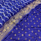BLUE COLOUR ART DOLA SILK SAREE WITH ZARI BORDER & PALLA - Kothari Sons