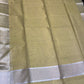 LEMON COLOUR CHECK MAHESHWARI SAREE WITH BORDER & UNSTITCHED BLOUSE ( UNIFORM SAREE )