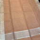 PEACH COLOUR CHECK MAHESHWARI SAREE WITH BORDER & UNSTITCHED BLOUSE