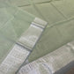 PISTA COLOUR CHECK MAHESHWARI SAREE WITH BORDER & UNSTITCHED BLOUSE