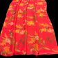 CORAL COLOUR PRINTED CHIFFON SAREE WITH CREPE BLOUSE