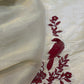 IVORY GOLD GEORGETTE TISSUE UNSTITCHED SUIT WITH RED RESHAM EMBROIDERY