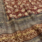 MAROON COLOUR MUNGA COTTON AJRAKH PRINTED SAREE WITH CONTRAST PRINTED BLOUSE - Kothari Sons