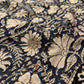 BLUE COLOUR MUNGA COTTON AJRAKH PRINTED SAREE WITH CONTRAST PRINT BLOUSE - Kothari Sons