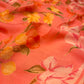 ( DELIVERY IN 20-25 DAYS) PEACH COLOUR FLORAL PRINTED CHIFFON SAREE WITH PLAIN CREPE BLOUSE