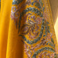 MUSTARD COLOR WOOLEN EMBROIDERED SHAWL