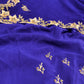 BLUE COLOUR PURE PLATINUM CHIFFON HAND EMBROIDERED SAREE EMBELLISHED WITH AARI, SEQUINS & ZARDOZI WORK ( DELIVERY IN 25-30 DAYS ) - Kothari Sons