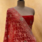 RED COLOR PURE KHADDI GEORGETTE LEHENGA EMBELLISHED WITH PEARL & CUTDANA WORK