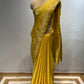 YELLOW COLOUR SATIN SILK BANARASI SAREE EMBELLISHED WITH ZARI WEAVES