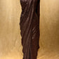 ( DELIVERY IN 25 DAYS ) RUST COLOUR SEQUINS NET READYMADE SAREE WITH READYMADE BLOUSE