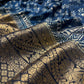 (DELIVERY IN 25 DAYS) NAVY BLUE COLOUR MUSLIN SILK SAREE WITH ZARI BORDER