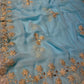 SKY BLUE CHIFFON GOTA PATTI WORK SAREE WITH MATCHING BLOUSE ( DELIVERY IN 25 DAYS ) - Kothari Sons