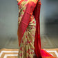 PISTA GREEN COLOUR PURE SILK PRINTED SAREE WITH KANJIVARAM BORDER & PALLA