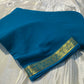 TURQUOISE COLOUR CHIFFON SAREE WITH ZARI BORDER