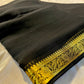 (DELIVERY IN 25 DAYS) BLACK COLOUR CHIFFON SAREE WITH ZARI BORDER