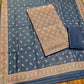 COBALT BLUE COLOUR TANCHUI SILK UNSTITCHED SUIT - Kothari Sons