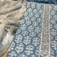 BLUE COLOUR COTTON UNSTITCHED SUIT WITH CHIFFON DUPATTA