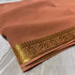 (DELIVERED IN 25 DAYS) RUST COLOUR CHIFFON SAREE WITH ZARI BORDER