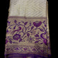 GOLDAN COLOR, PURE KANJIVARAM SILK SAREE WITH PURPLE BORDER