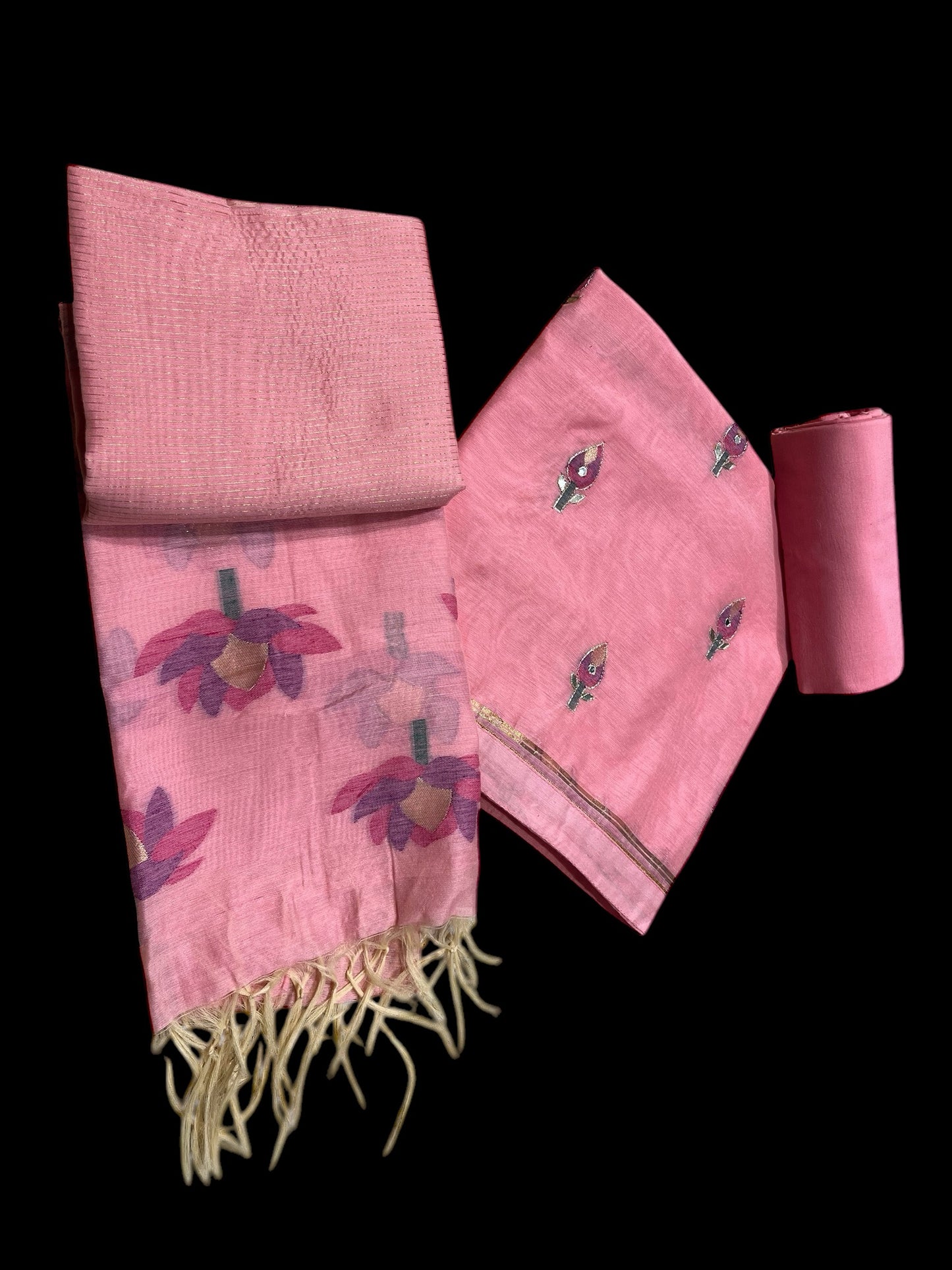 PINK COLOUR, CHANDERI JAMDANI WOVEN SUIT