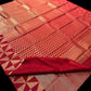 EXQUISITE RED PURE KANJIVARM SILK SAREE WITH GOLD ZARI WORK TRADITIONAL ELEGANCE IN LUXURIOUS