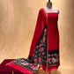 RED COLOUR CHANDERI UNSTITCHED PICHWAI PRINT SUIT