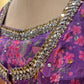 PURPLE COLOUR PALAZZO PANT WITH CROP TOP BLOUSE & SHRUG EMBELLISHED WITH SEQUINS & STONE WORK