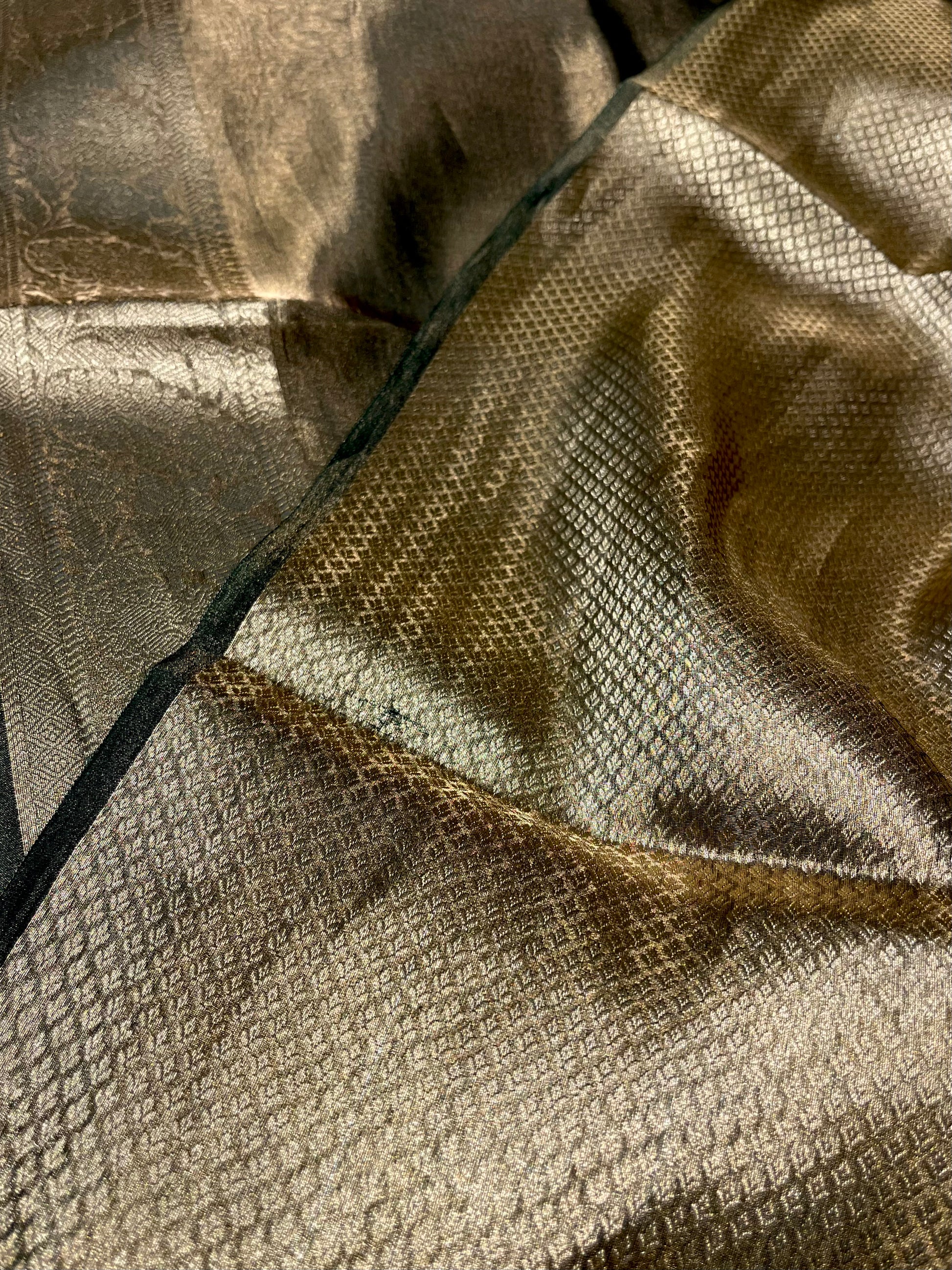 BASIL GREEN COLOUR PURE TISSUE SILK SAREE WITH RICH BROCADE BLOUSE - Kothari Sons
