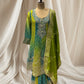 GREEN COLOR, CHINON FABRIC SHARARA SUIT TRADITIONAL GOTA PATTI WORK