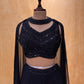 NAVY BLUE COLOUR PALAZZO PANT WITH EMBROIDERED CROP TOP BLOUSE EMBELLISHED WITH CUTDANA & SEQUINS WORK