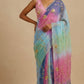 SHADED CHIFFON GOTA PATTI WORK EMBROIDERED SAREE WITH UNSTITCHED CHINON BLOUSE