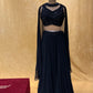 NAVY BLUE COLOUR PALAZZO PANT WITH EMBROIDERED CROP TOP BLOUSE EMBELLISHED WITH CUTDANA & SEQUINS WORK