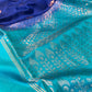 BLUE COLOUR PURE SILK DHARMAVARAM SAREE WITH CONTRAST BORDER & PALLA