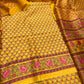MUSTARD COLOUR CHANDERI SILK PRINTED UNSTITCHED SUIT ( DELIVERY IN 20-25 DAYS ) - Kothari Sons