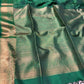 GREEN COLOUR PURE SILK KANJIVARAM SAREE EMBELLISHED WITH ZARI WEAVES