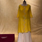 YELLOW COLOUR CREPE SILK PALAZZO PANT WITH EMBROIDERED KURTA EMBELLISHED WITH BEADS WORK