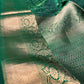 GREEN COLOUR PURE SILK KANJIVARAM SAREE EMBELLISHED WITH ZARI WEAVES